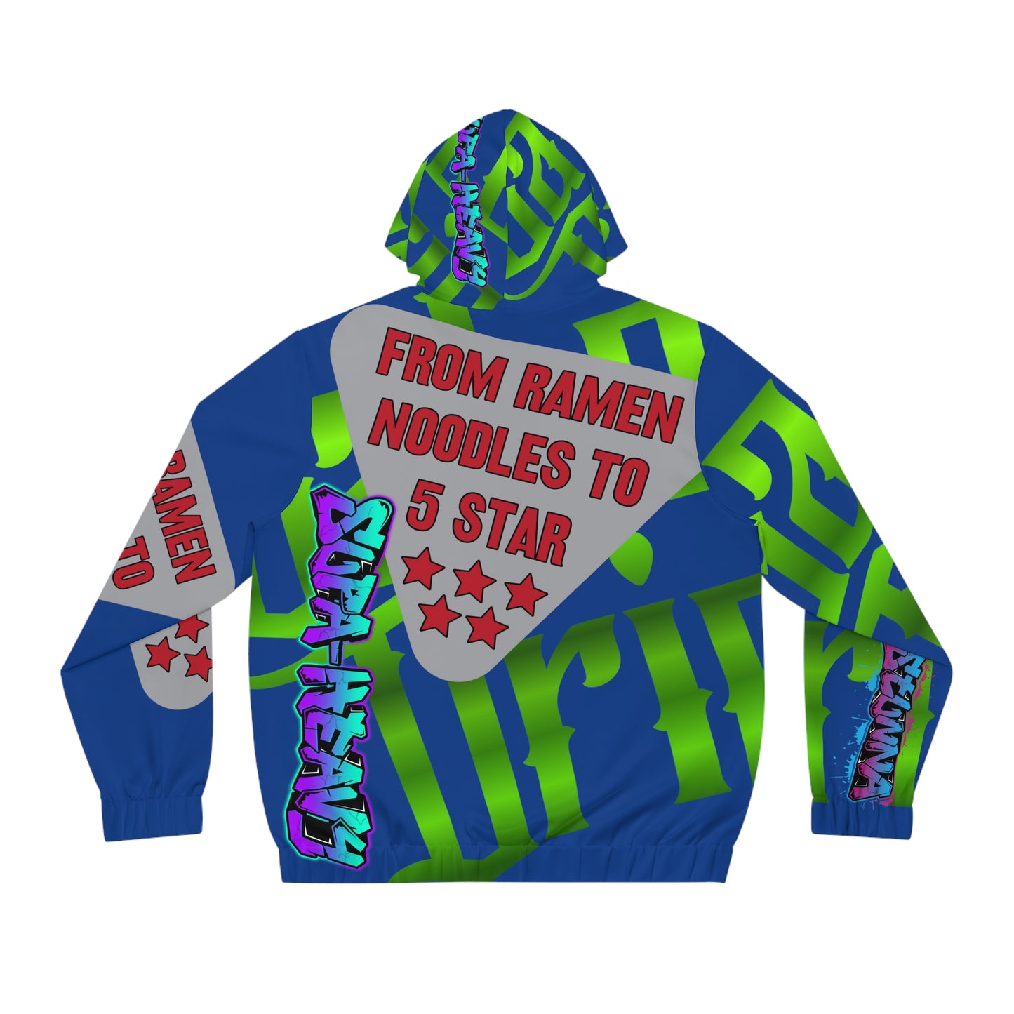 Blue Gator Drip Exclusive Supa-Heavy Excess-Stunna Hypa-Flex Limited Edition OG Flawda Mane “From Ramen Noodles To 5 Star" Men’s Full Zip Playuz Hoodie