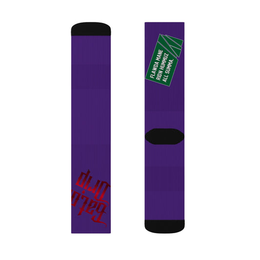 Purple Gator Drip Supa-Heavy Excess-Stunna Hypa-Flex Limited Edition OG Flawda Mane “Flawda Mane Ridn Hummuz All Summa.” Medium Playuz Socks