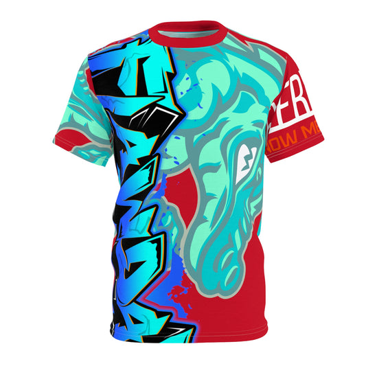 Red/Mint Flawdawear Limited Edition OG Flawda Mane “Everybody Know Me” Unisex Cut & Sew Playuz Tee