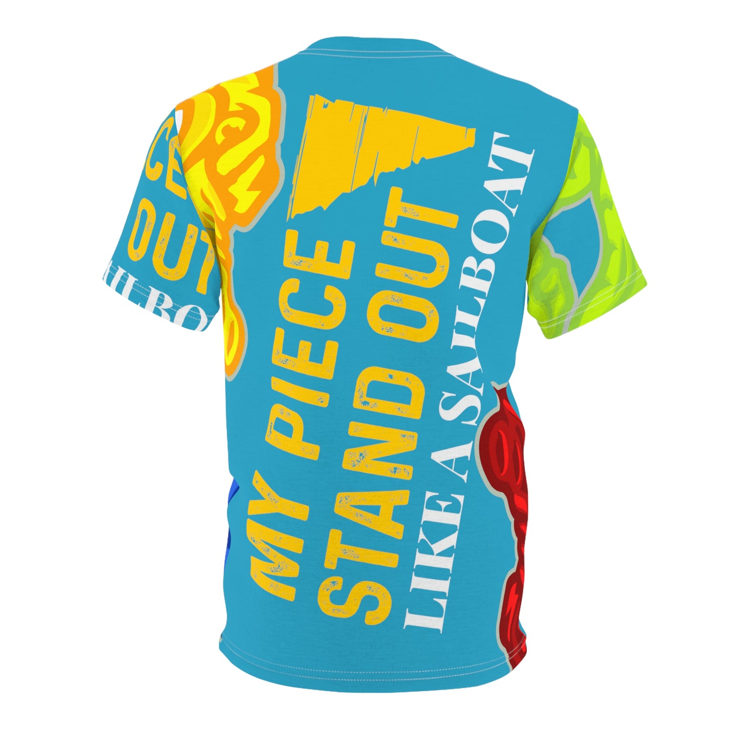 Turquoise Flawdawear Limited Edition OG Flawda Mane “My Piece Stand Out Like A Sailboat” Unisex Cut & Sew Playuz Tee