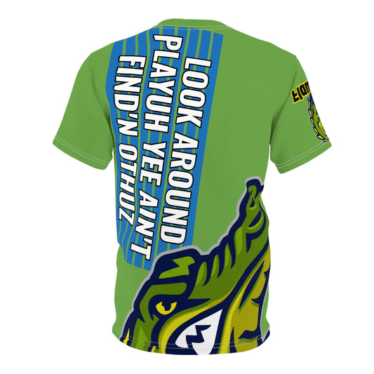 Green Flawdawear Limited Edition OG Alligator Papuh Playuz “Look Around Playuh Yee Ain’t Find’n Othuz” Unisex Cut & Sew Playuz Tee