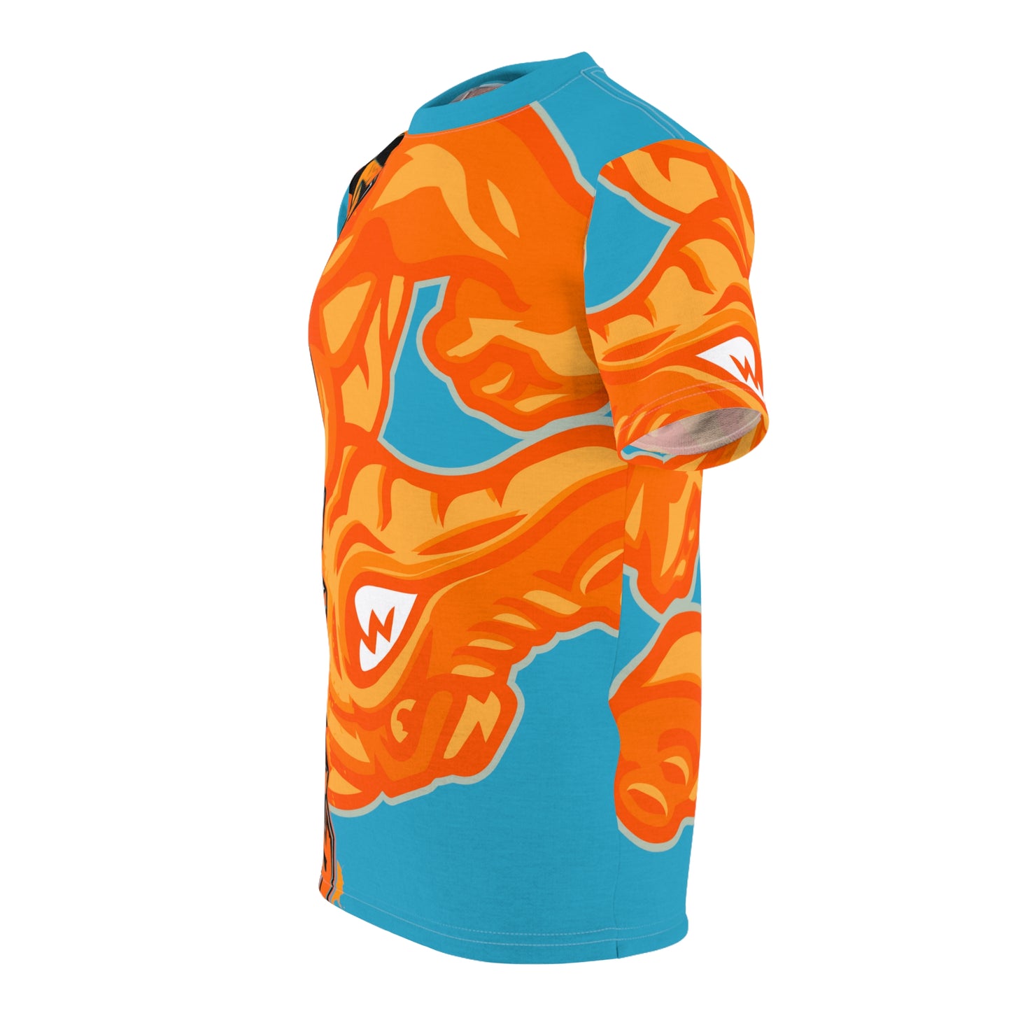 Turquoise/Orange Flawdawear Limited Edition OG Alligator Playuz “Flawda Mane Put Dat Smoke On You” Unisex Cut & Sew Playuz Tee