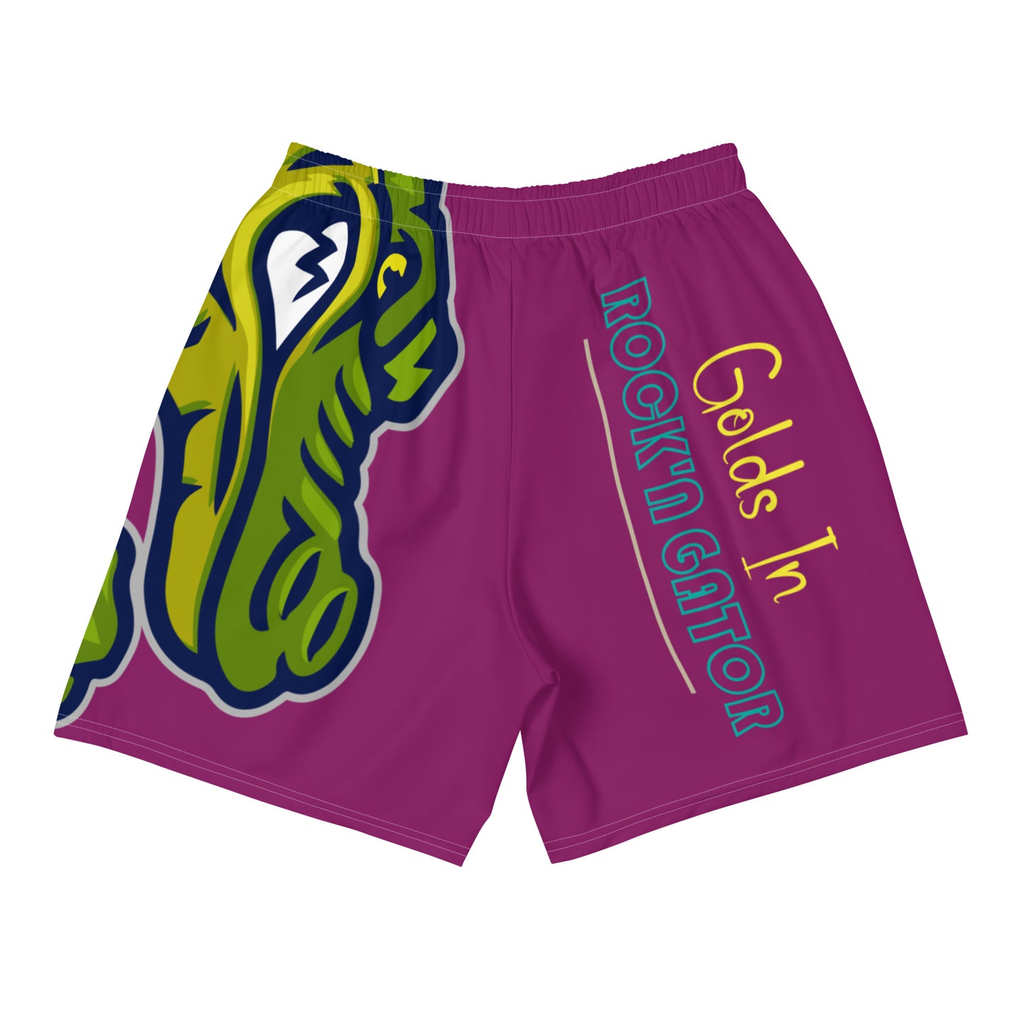 Eggplant Flawdawear Limited Edition OG Alligator Playuz “Golds In Rock’n Gator” Men’s Athletic Playuz Shorts