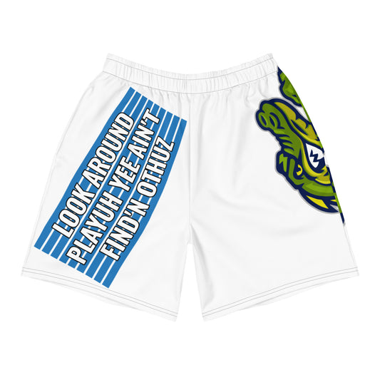White Flawdawear Limited Edition OG Rich Daddy “Look Around Playuh Yee Ain’t Find’n Othuz” Men’s Athletic Playuz Shorts