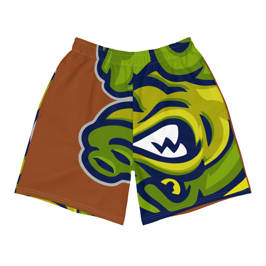 Saddle Brown Flawdawear Limited Edition OG Alligator Playuz “The Richest Playuz” Men’s Athletic Playuz Shorts