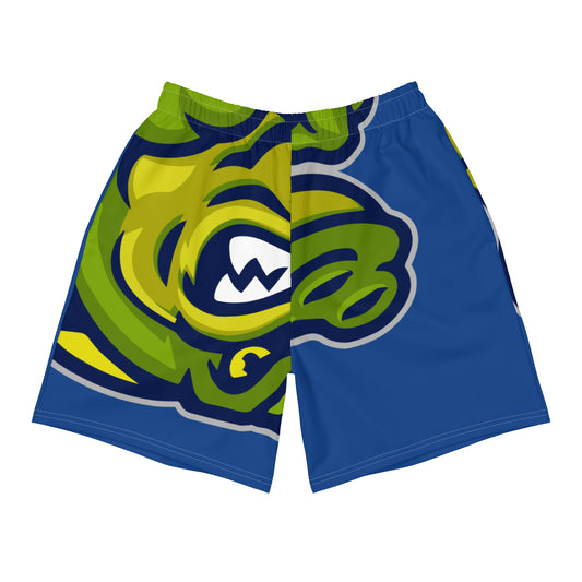 Dark Cerulean Flawdawear Limited Edition OG Flawda Mane “I Paint The Bitch Jolly Candy Blue” Men’s Athletic Playuz Shorts