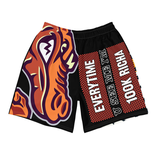 Black Flawdawear Limited Edition OG Rich Daddy “Everytime U See Me I’m 100K Richa” Men’s Athletic Playuz Shorts