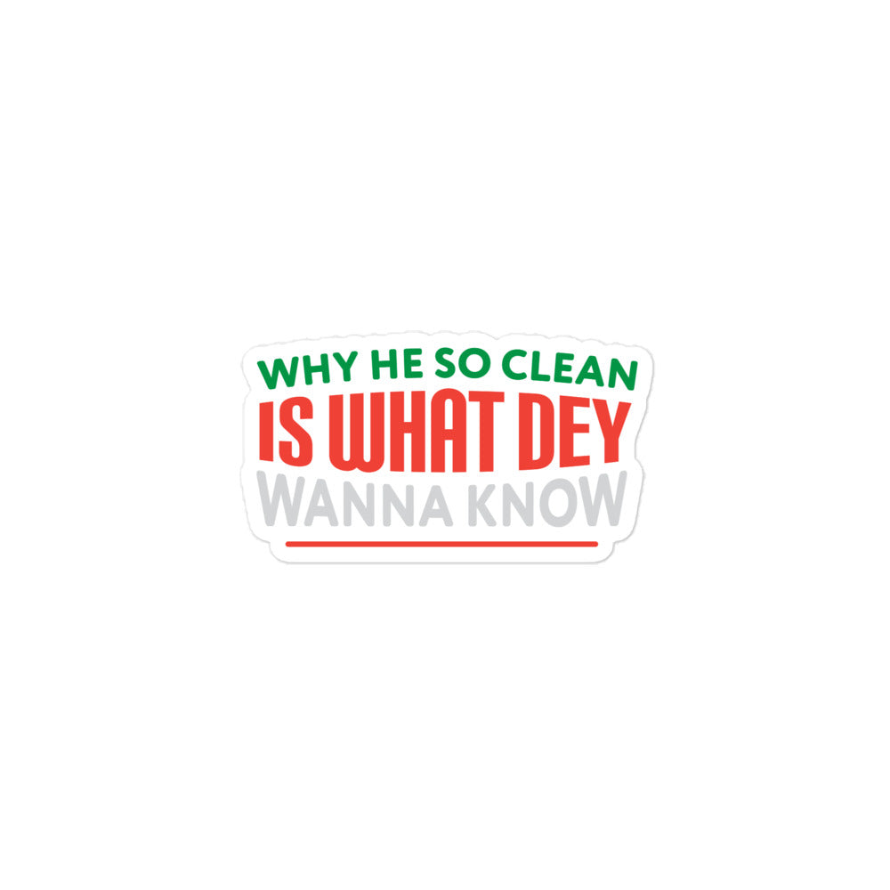 Flawdawear Limited Edition OG Flawda Mane "Why He So Clean Is What Dey Wanna Know" Sticker