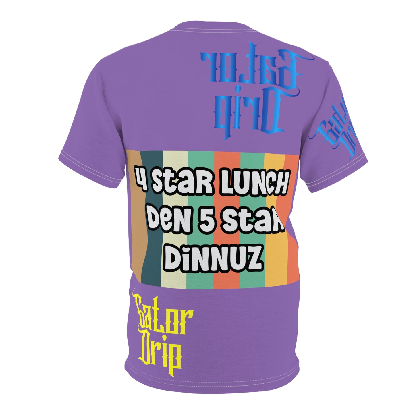 Light Purple Gator Drip Exclusive Supa-Heavy Excess-Stunna Flex Alligator Playuz Limited Edition OG Multi-Logo Rich Daddy “4 Star Lunch Den 5 Star Dinnuz" Unisex Cut & Sew Playuz Tee