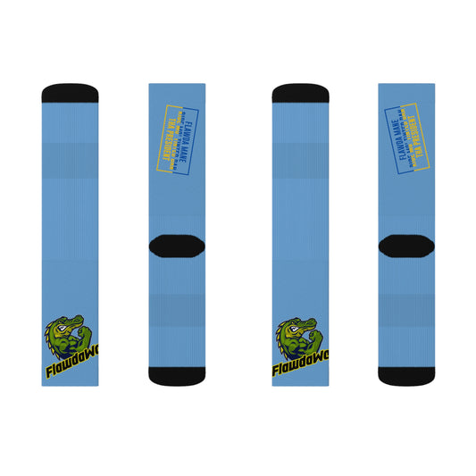 Light Blue Flawdawear Limited Edition OG Flawda Mane “Flawda Mane Rid’n Mo’ Tinted Dan Tha President” Medium Playuz Socks