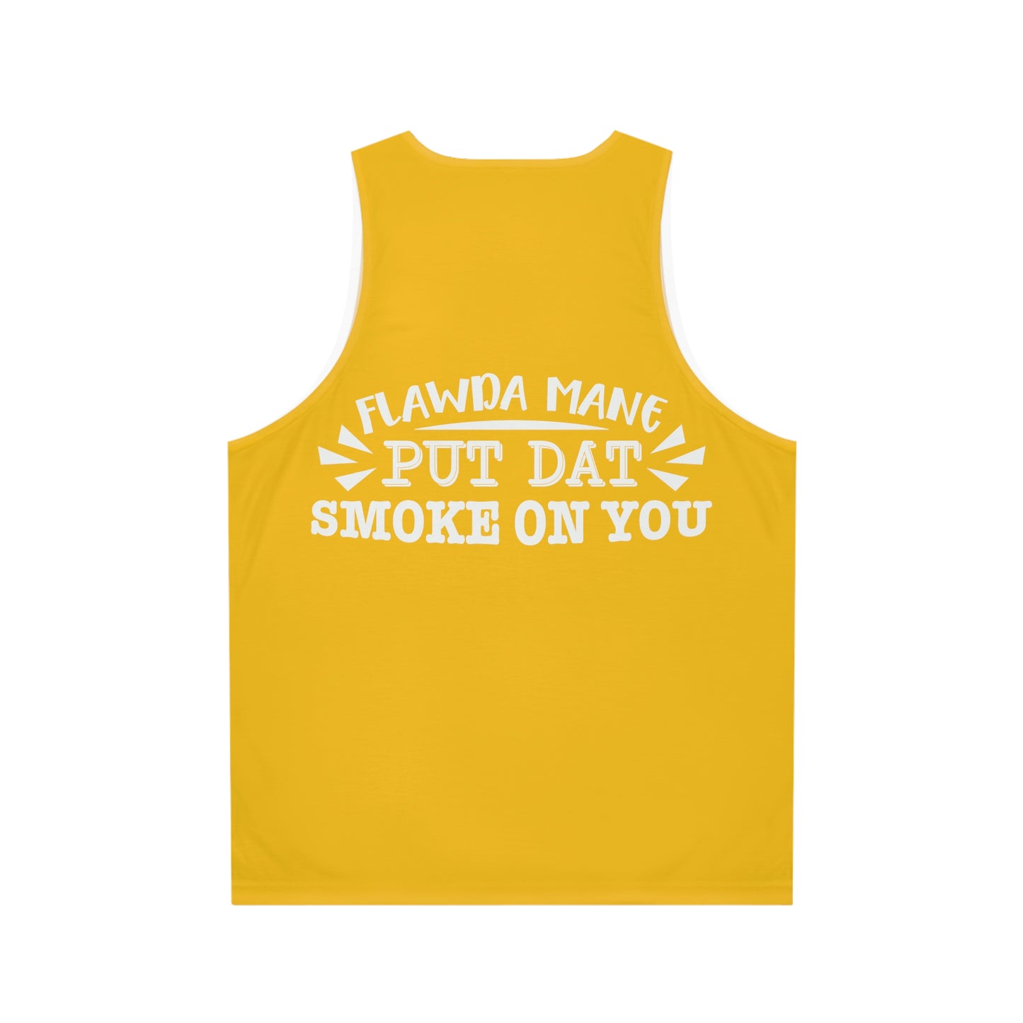 Yellow Flawdawear Limited Edition OG Alligator Playuz "Flawda Mane Put Dat Smoke On You" Unisex Tank Playuz Top