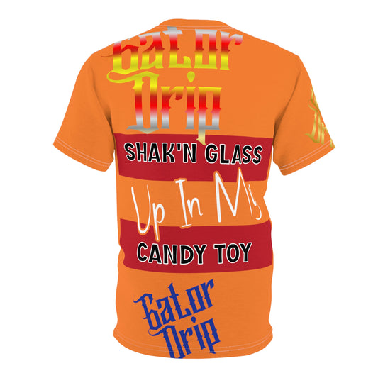 Crusta Gator Drip Exclusive Supa-Heavy Excess-Stunna Flex Alligator Playuz Limited Edition OG Multi-Logo Flawda Mane “Shak’n Glass Up In My Candy Toy" Unisex Cut & Sew Playuz Tee