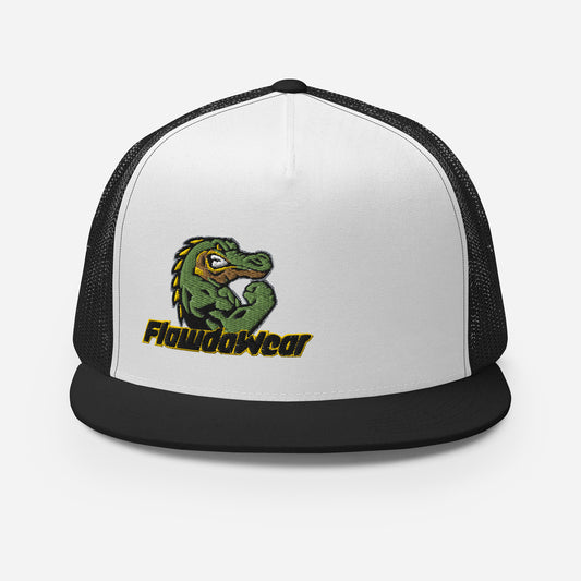 Black/White/Black Flawdawear Flawda Mane Limited Edition OG 5 Panel Trucka Playuz Hat