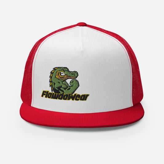 Red/White/Red Flawdawear Flawda Mane Limited Edition OG 5 Panel Trucka Playuz Hat
