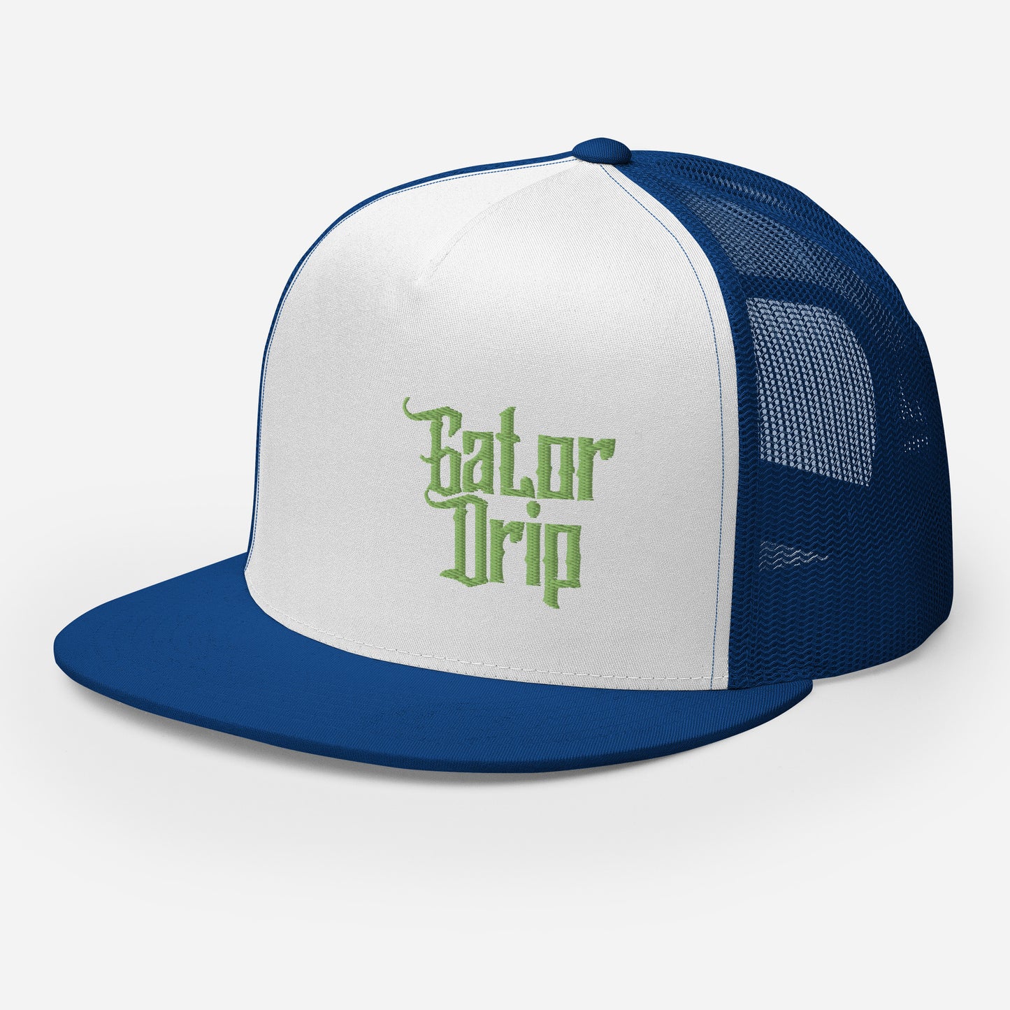 Royal/White/Royal Gator Drip Exclusive Supa-Heavy Excess-Stunna Hypa-Flex Alligator Playuz Limited Edition OG Kiwi Green Logo Trucka Playuz Cap