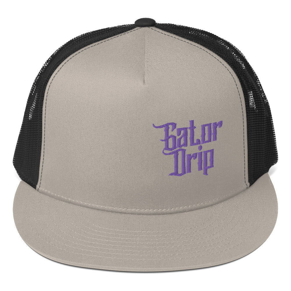 Silver/Black Gator Drip Exclusive Supa-Heavy Excess-Stunna Hypa-Flex Alligator Playuz Limited Edition OG Purple Logo Trucka Playuz Cap