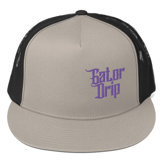 Silver/Black Gator Drip Exclusive Supa-Heavy Excess-Stunna Hypa-Flex Alligator Playuz Limited Edition OG Purple Logo Trucka Playuz Cap