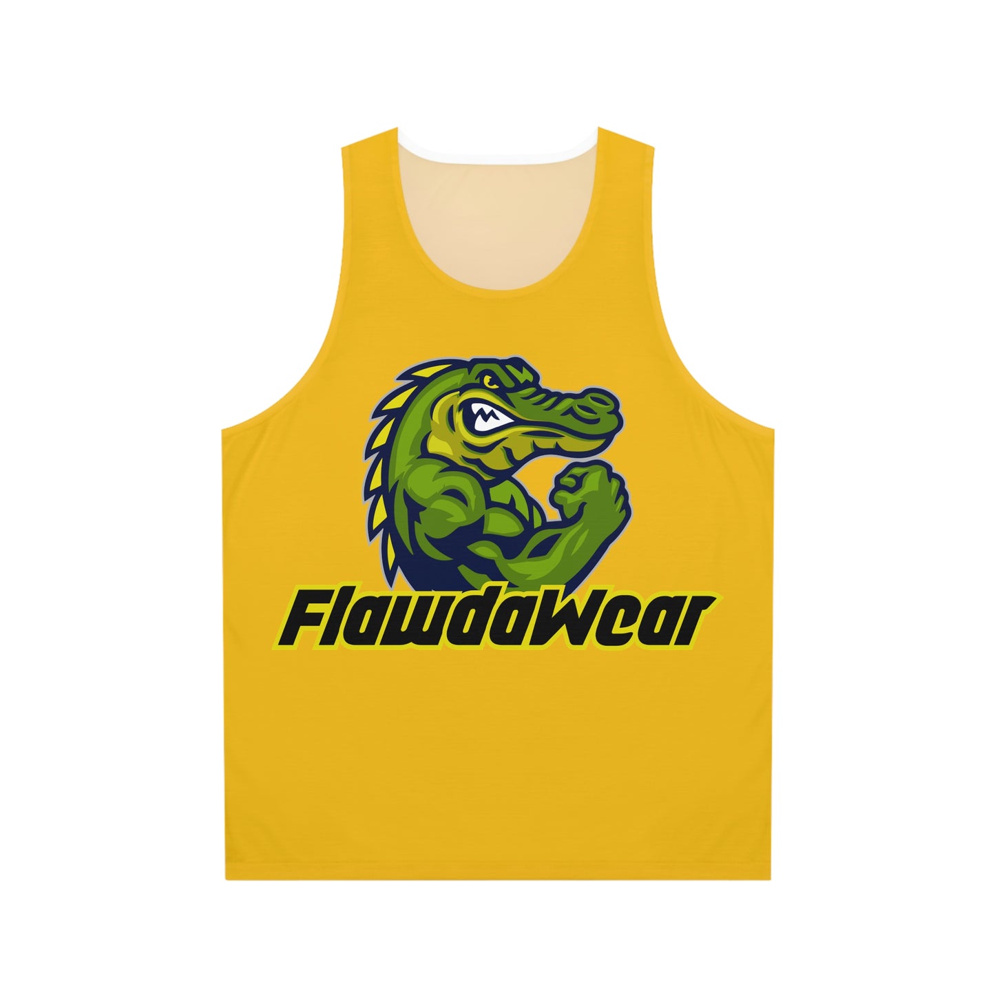 Yellow Flawdawear Limited Edition OG Alligator Playuz "Flawda Mane Put Dat Smoke On You" Unisex Tank Playuz Top