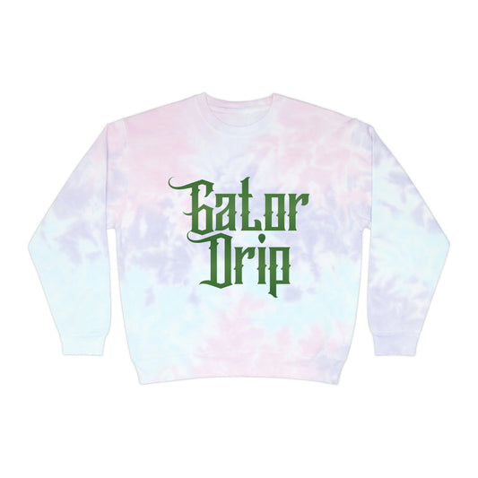 Cotton Candy Gator Drip Exclusive Supa-Heavy Excess-Stunna Hypa-Flex Limited Edition OG Rich Daddy "All My Caddies Got Temps On Em" Unisex Tie-Dye Playuz Sweatshirt