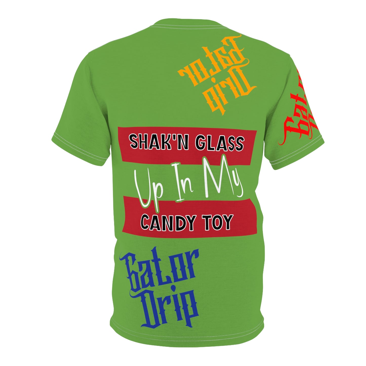 Green Gator Drip Exclusive Supa-Heavy Excess-Stunna Flex Alligator Playuz Limited Edition OG Multi-Logo Flawda Mane “Shak’n Glass Up In My Candy Toy" Unisex Cut & Sew Playuz Tee