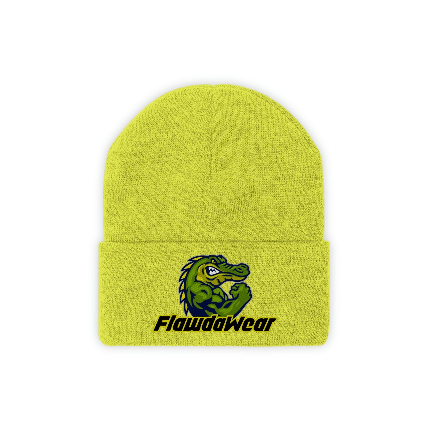 Neon Yellow Flawdawear Limited Edition OG Alligator Playuz Knit Playuz Beanie