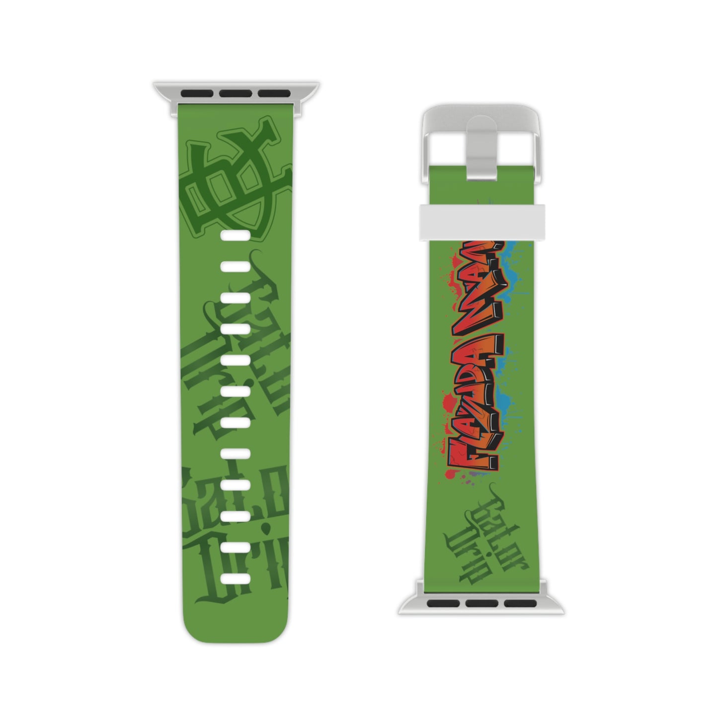 Light Green Gator Drip Exclusive Supa-Heavy Excess-Stunna Hypa-Flex x Flawda Mane x Cakewood Records “Swamp Souljuz Collection” Men’s Flawda Mane Watch Band for Apple Playuz Watch