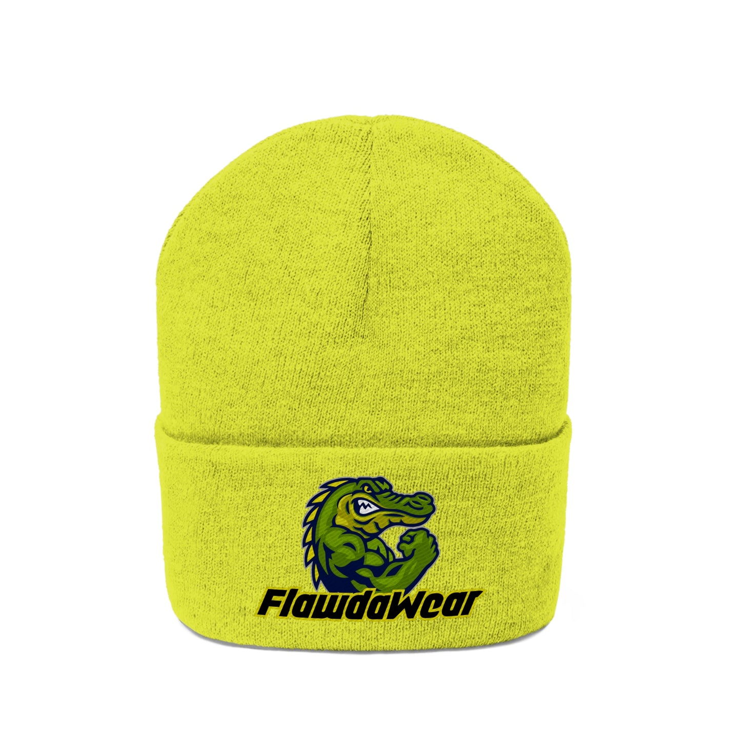 Neon Yellow Flawdawear Limited Edition OG Alligator Playuz Knit Playuz Beanie