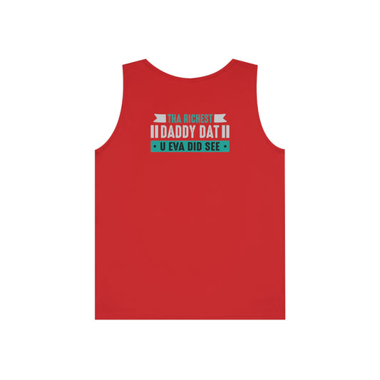 Red Flawdawear Limited Edition OG Rich Daddy "Tha Richest Daddy Dat U Eva Did See" Unisex Heavy Cotton Tank Playuz Top