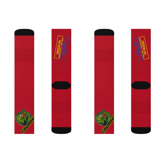 Dark Red Flawdawear Limited Edition OG Flawda Mane “Flawda Mane Rid’n Mo’ Tinted Dan Tha President” Medium Playuz Socks