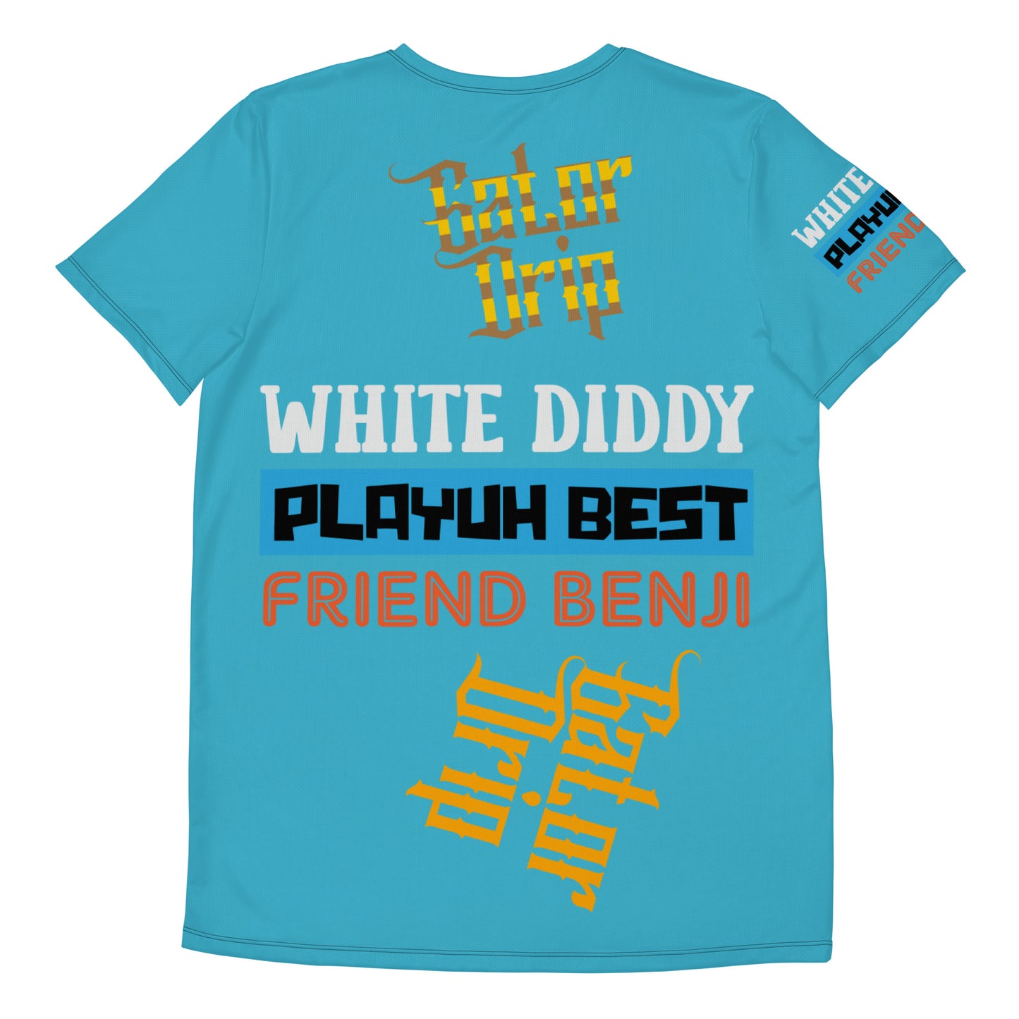 Bright Summer Sky Gator Drip Exclusive Supa-Heavy Excess-Stunna Flex Alligator Playuz Limited Edition OG Multi-Logo Rich Daddy "White Diddy Playuh Best Friend Benji" Men’s Athletic Playuz Tee