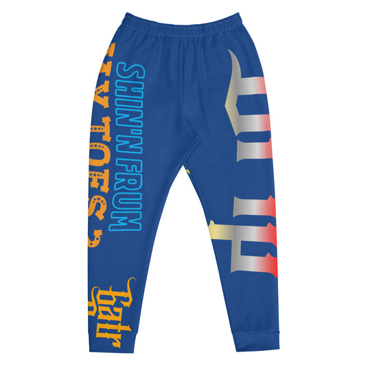 Dark Cerulean Gator Drip Exclusive Supa-Heavy Excess-Stunna Flex Alligator Playuz Limited Edition OG Multi-Logo Rich Daddy “Shin’n Frum My Toes 2 My Fitted" Men’s Playuz Jogguz