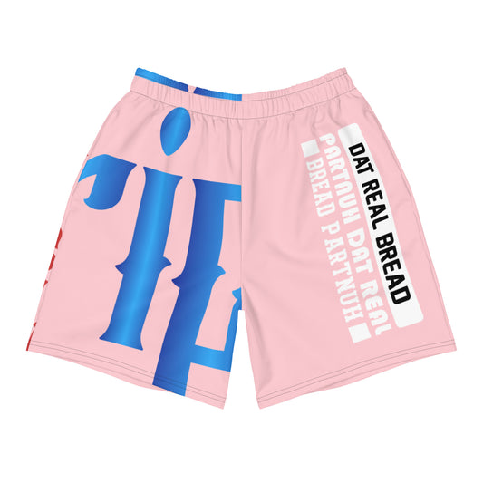 Pink Gator Drip Exclusive Supa-Heavy Excess-Stunna Flex Alligator Playuz Limited Edition OG Multi-Logo Rich Daddy “Dat Real Bread Partnuh Dat Real Bread Partnuh” Athletic Men’s Playuz Shorts