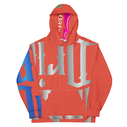 Orange Red Drip Exclusive Supa-Heavy Excess-Stunna Flex Alligator Playuz Limited Edition OG Multi-Logo Flawda Mane “In A Candy Coated Ride” Unisex Playuz Hoodie