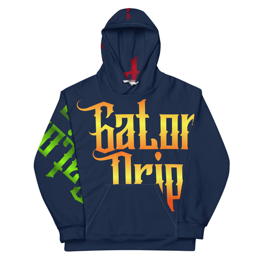 Navy Blue Gator Drip Supa-Heavy Excess-Stunna Hypa-Flex Limited Edition OG Rich Daddy “Everytime U See Me I’m 100k Richa” Unisex Playuz Hoodie