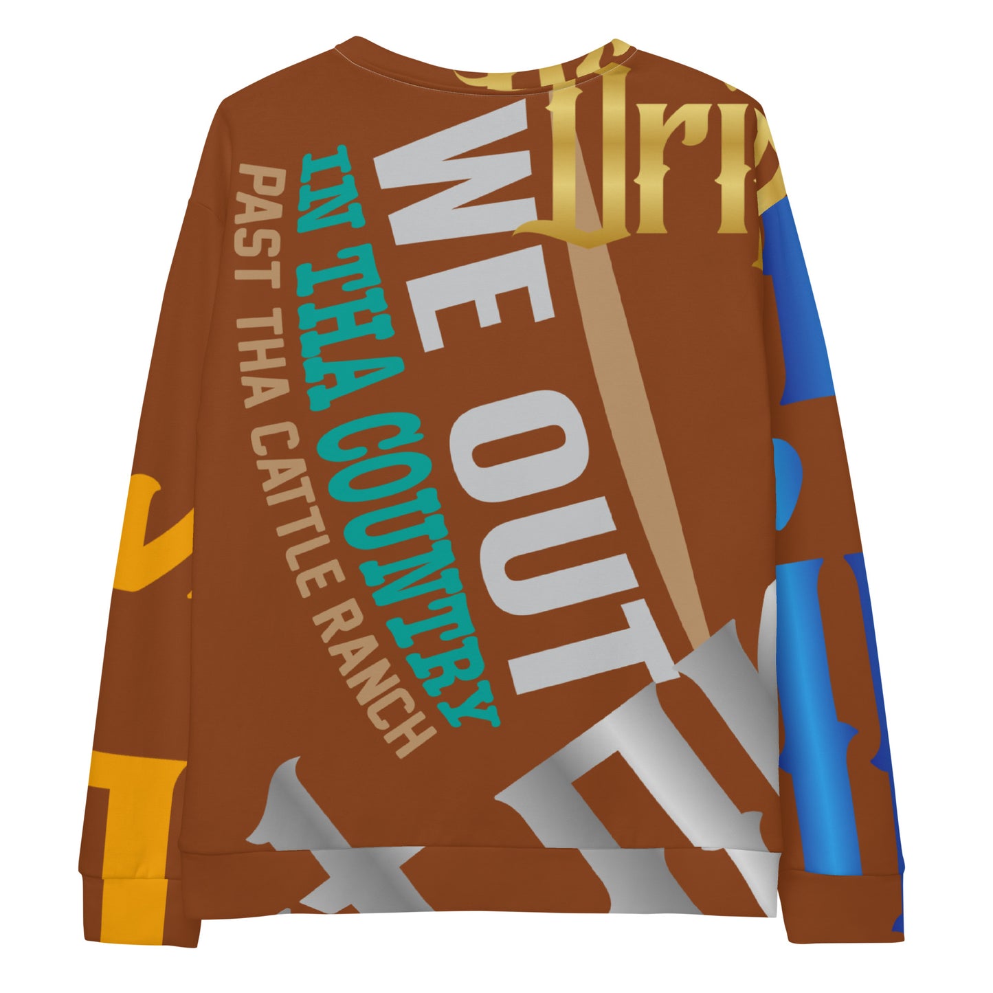 Saddle Brown Gator Drip Exclusive Supa-Heavy Excess-Stunna Flex Alligator Playuz Limited Edition OG Multi-Logo Rich Daddy “We Out In Tha Country Past Tha Cattle Ranch” Unisex Playuz Sweatshirt