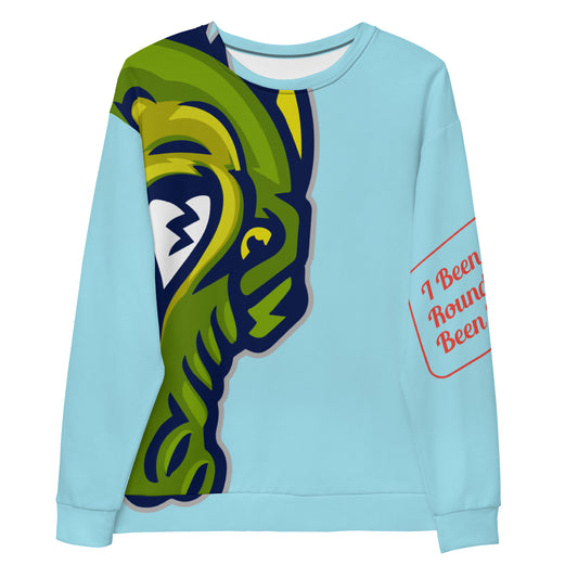 Blizzard Blue Flawdawear Limited Edition OG Flawda Mane “I Been Rid’n Round N’ I Been Stunt’n” Unisex Playuz Sweatshirt