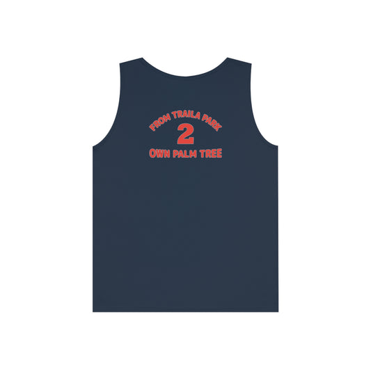 Navy Flawdawear Limited Edition OG Alligator Playuz "From Traila Park 2 Own Palm Tree" Unisex Heavy Cotton Tank Playuz Top