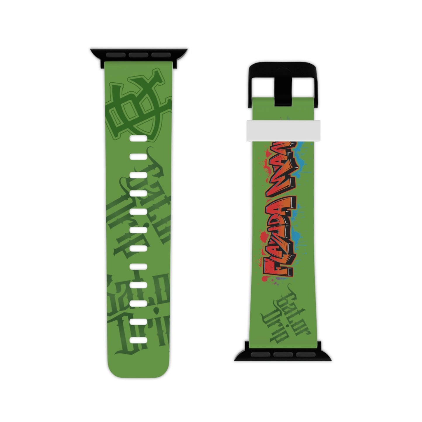 Light Green Gator Drip Exclusive Supa-Heavy Excess-Stunna Hypa-Flex x Flawda Mane x Cakewood Records “Swamp Souljuz Collection” Men’s Flawda Mane Watch Band for Apple Playuz Watch