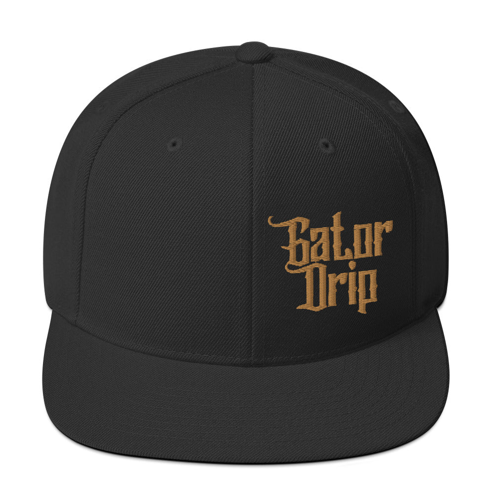 Black Gator Drip x Yupoong 6089M Exclusive Supa-Heavy Excess-Stunna Hypa-Flex Alligator Playuz Limited Edition OG Brown Logo Classic Snapback Playuz Hat