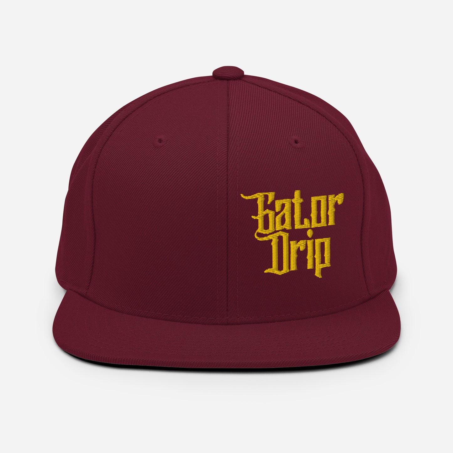 Maroon Gator Drip x Yupoong 6089M Exclusive Supa-Heavy Excess-Stunna Hypa-Flex Alligator Playuz Limited Edition OG Yellow Logo Classic Snapback Playuz Hat