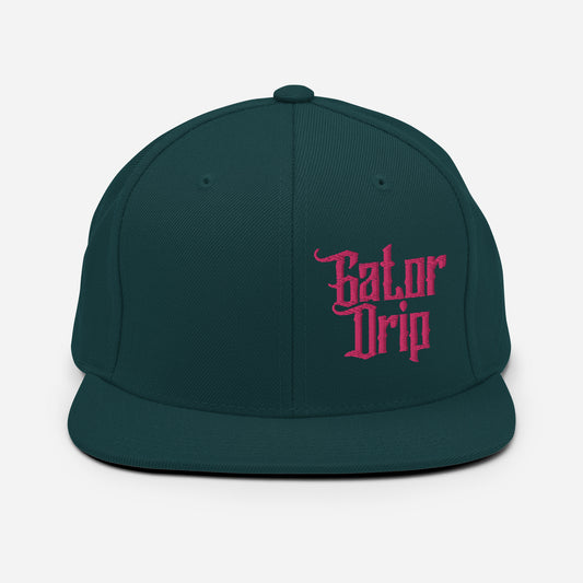 Spruce Gator Drip x Yupoong 6089M Exclusive Supa-Heavy Excess-Stunna Hypa-Flex Alligator Playuz Limited Edition OG Flamingo Logo Classic Snapback Playuz Hat