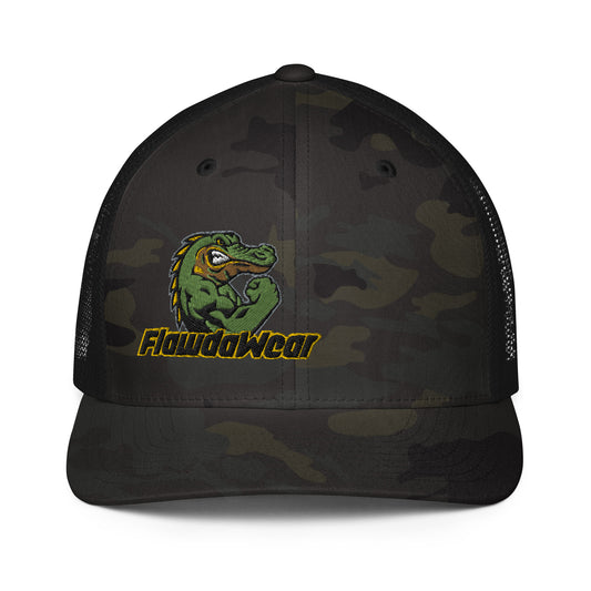 Camo Flawdawear Limited Edition OG Alligator Papuh Playuz Fitted Truckuz Playuz Cap