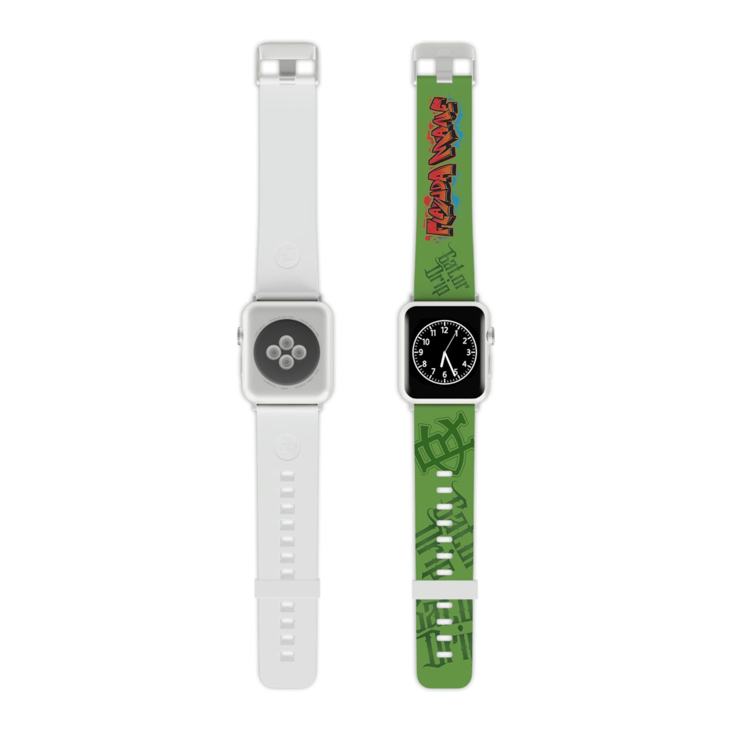 Light Green Gator Drip Exclusive Supa-Heavy Excess-Stunna Hypa-Flex x Flawda Mane x Cakewood Records “Swamp Souljuz Collection” Men’s Flawda Mane Watch Band for Apple Playuz Watch