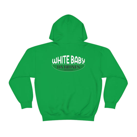 Irish Green Flawdawear Limited Edition OG Rich Daddy "White Baby Da Bidnes" Unisex Hooded Playuz Sweatshirt