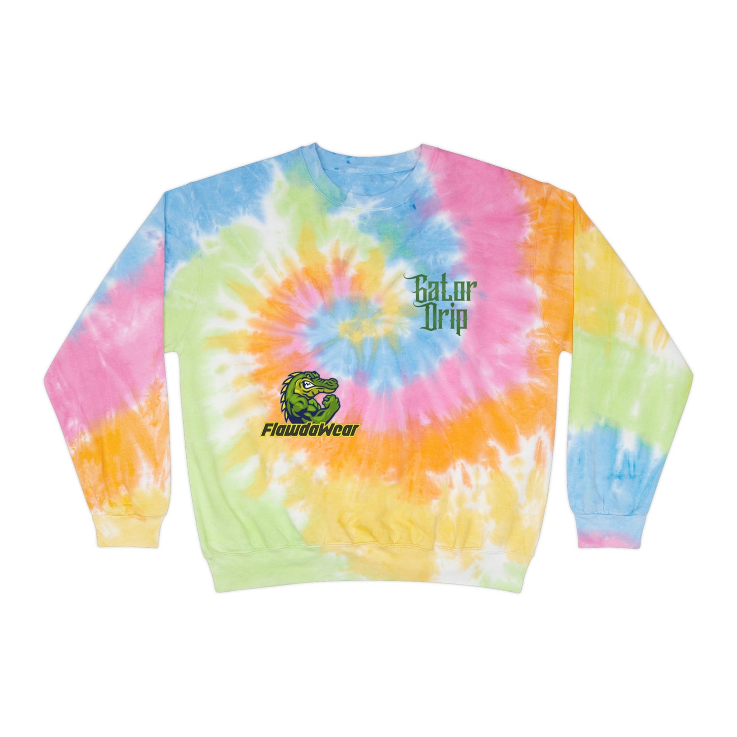 Tie-Dye Flawdawear x Gator Drip Supa-Heavy Excess-Stunna Hypa-Flex Limited Edition OG Alligator Playuz "Fut Wit Us Is A Classic" Unisex Playuz Sweatshirt