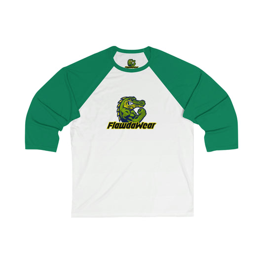 White/Pine Flawdawear Limited Edition OG "Str8 Flawda" 3\4 Sleeve Baseball Playuz Tee