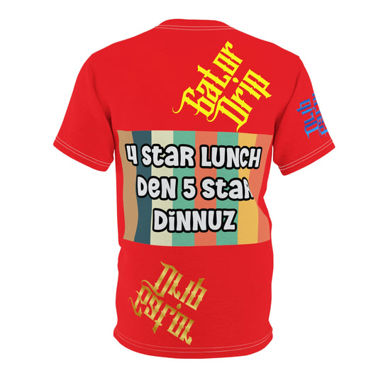 Red Gator Drip Exclusive Supa-Heavy Excess-Stunna Flex Alligator Playuz Limited Edition OG Multi-Logo Rich Daddy “4 Star Lunch Den 5 Star Dinnuz" Unisex Cut & Sew Playuz Tee