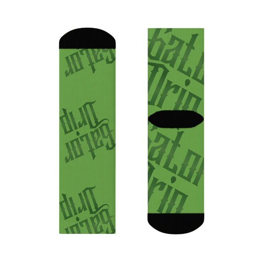 Light Green Gator Drip Exclusive Supa-Heavy Excess-Stunna Hypa-Flex x Flawda Mane x Cakewood Records “Swamp Souljuz Collection” Men’s Flawda Mane Crew Playuz Socks