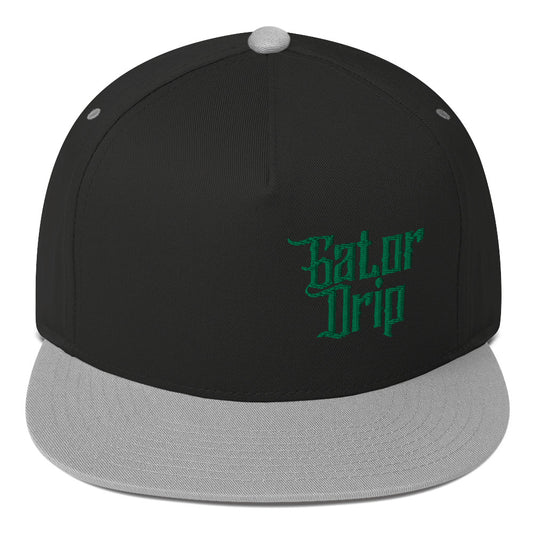Black/Grey Gator Drip x Yupoong 6007 Exclusive Supa-Heavy Excess-Stunna Hypa-Flex Alligator Playuz Limited Edition OG Kelly Green Logo Flat Bill Playuz Cap