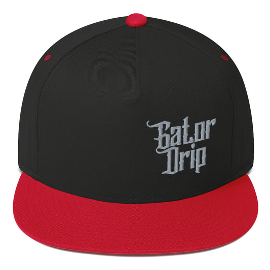 Black/Red Gator Drip x Yupoong 6007 Exclusive Supa-Heavy Excess-Stunna Hypa-Flex Alligator Playuz Limited Edition OG Grey Logo Flat Bill Playuz Cap